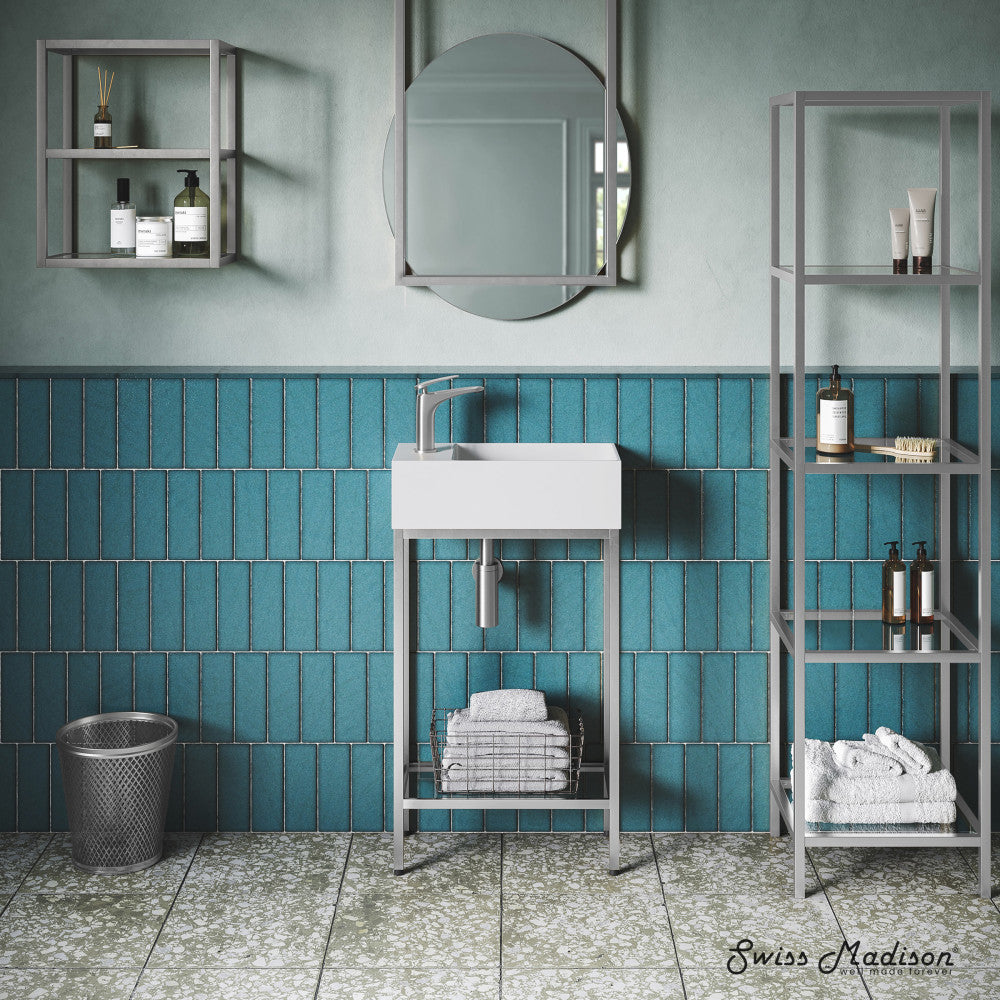 Pierre 16"x20"x10" Wall-Mounted Linen Cabinet in Chrome