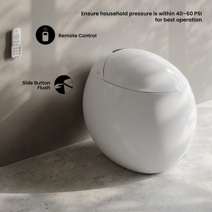 Plaisir Smart One-Piece 1.28 GPF Single Flush Toilet in Glossy White