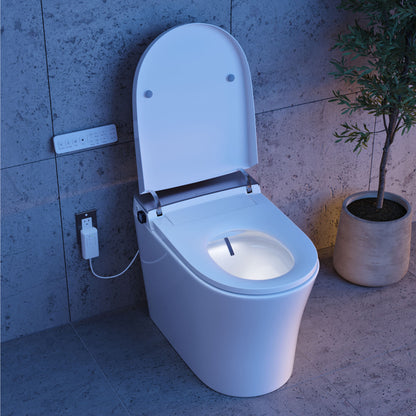 Hugo G Smart Toilet 12" Rough-in ADA Height in Glossy White with Integrated Tank, Auto Flush, Night Light