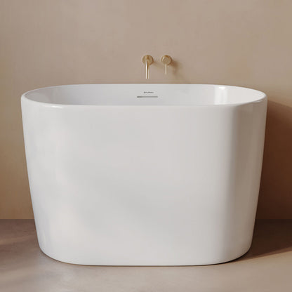 Claire 43" Japanese Soaking Freestanding Bathtub in Glossy White, Drain Included