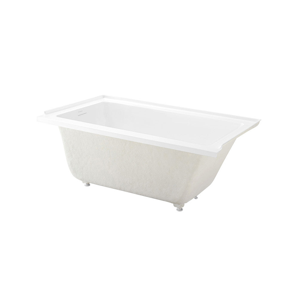 Voltaire 60 x 32 Left Drain Soaking Alcove Bathtub in Glossy White with Integrated Overflow, Drain Included