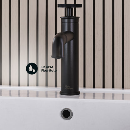 Avallon Single Hole, Single-Handle Wheel, Bathroom Faucet in Matte Black