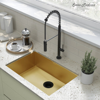 Rivage 23 x 18 Stainless Steel, Single Basin, Undermount Kitchen Sink, Gold
