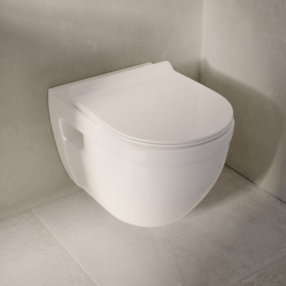 Ivy Wall Hung Elongated Toilet Bowl, Black Hardware