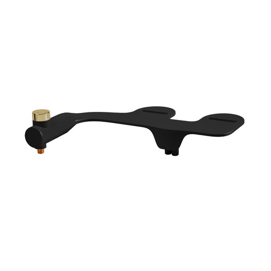 Aqua Non-Electric Bidet Toilet Attachment in Glossy Black with Polished Gold Hardware