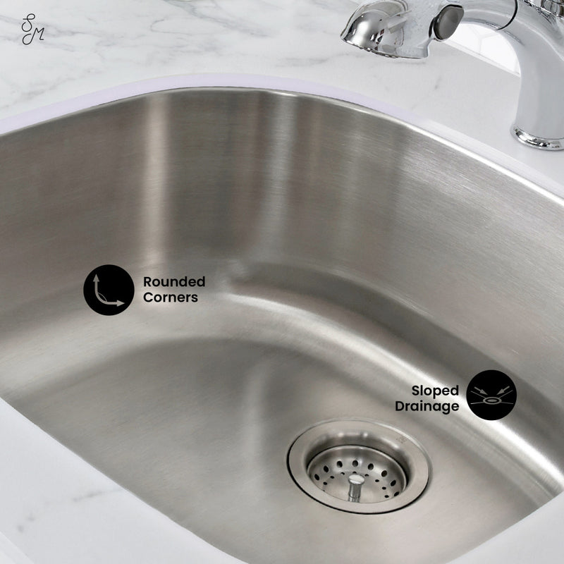 Toulouse 23 5/8 x 21 Stainless Steel, Single Basin, Undermount Kitchen Sink