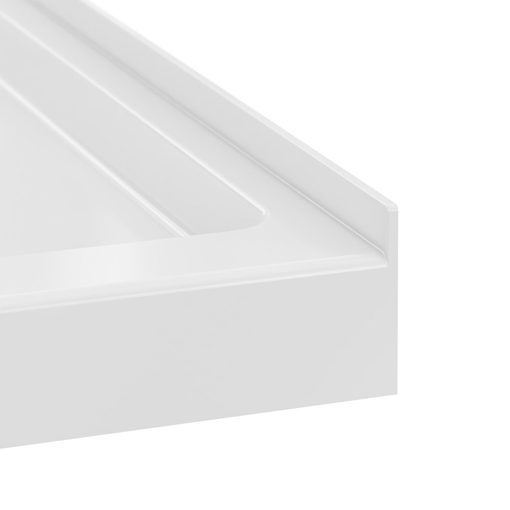 Marquette 34 in. x 34 in. Rounded Corner Single-Threshold Shower Base with Center Drain in Glossy White