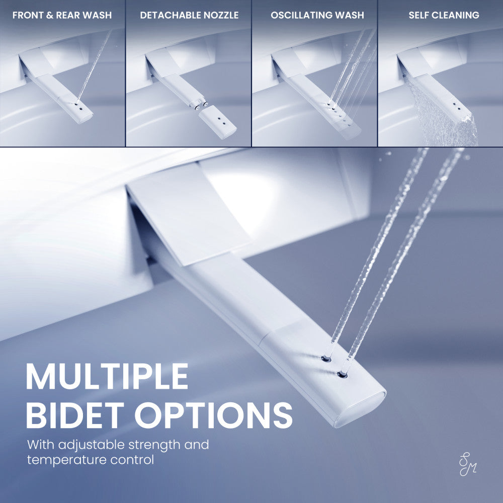 Viro Smart Tankless Elongated Toilet and Bidet, Touchless Vortex Dual-Flush 1.1/1.6 gpf