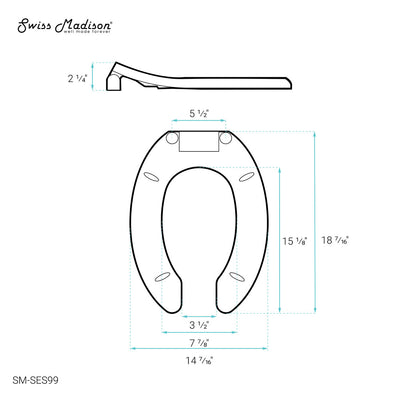 Swiss Madison Commercial Standard Elongated Seat