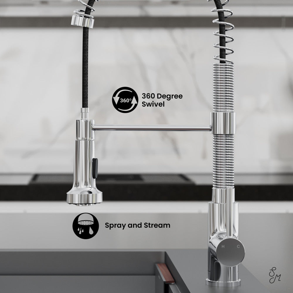 Nouvet Single Handle, Pull-Down Kitchen Faucet in Chrome