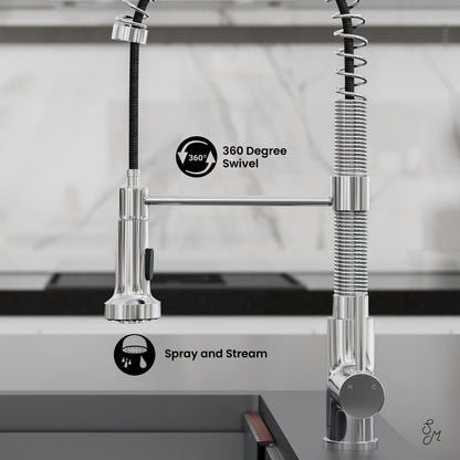 Nouvet Single Handle, Pull-Down Kitchen Faucet in Chrome