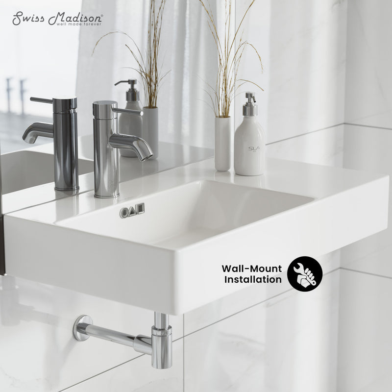 St. Tropez 30" Rectangle Wall-Mounted Sink with Left Side Faucet Mount