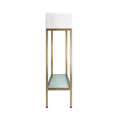 Pierre 19.5" Freestanding Bathroom Vanity with Open Shelf and Brushed Gold Metal Frame
