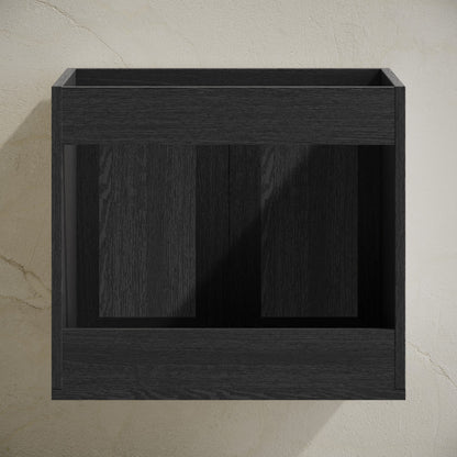 Classe 24" Wall-Mounted Bathroom Vanity in Black Oak without Sink Top