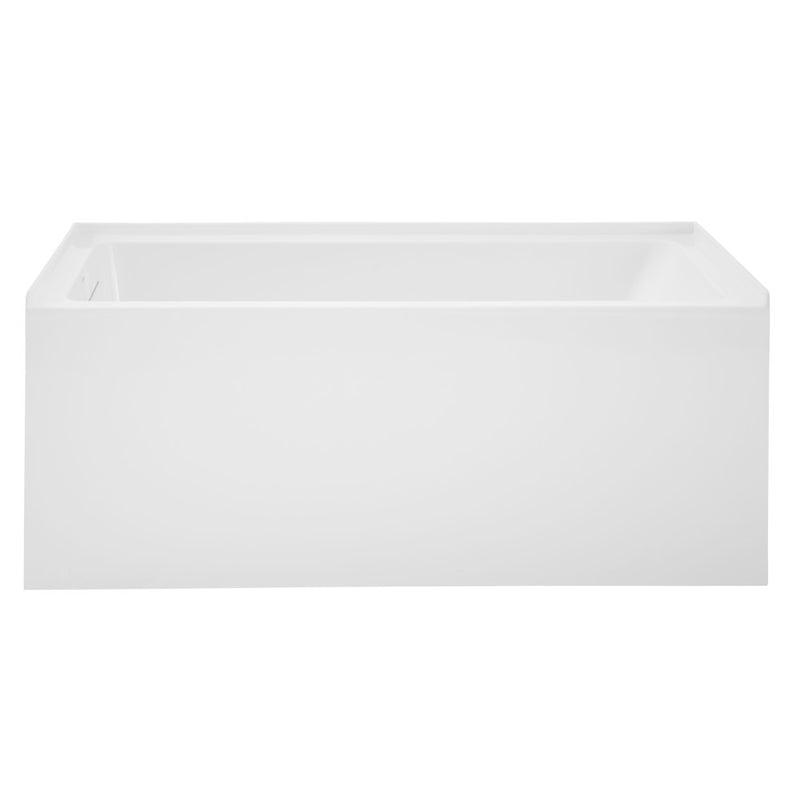 Voltaire 54 x 30 Skirted Left Drain Soaking Apron Bathtub in Glossy White with Integrated Overflow, Drain Included