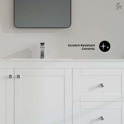 48" Vanity Sink Top in Glossy White