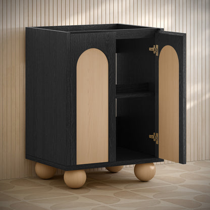 Plaisir II 24" Freestanding Bathroom Vanity Cabinet without Top in Black Oak