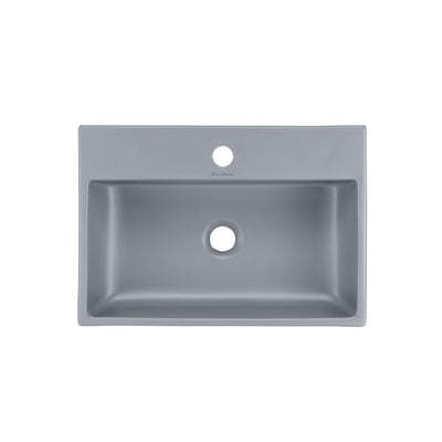 Claire 20"  Rectangle Ceramic Vessel Sink in Matte Grey