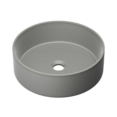 Lisse 14.5" Round Concrete Vessel Bathroom Sink in Dark Gray