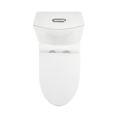 St. Tropez Two-Piece 12" Rough-in 1.1/1.6 GPF Dual Top Flush Elongated Toilet in Glossy White