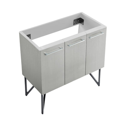 Annecy 36" Bathroom Vanity in Brushed Gray - Cabinet Only