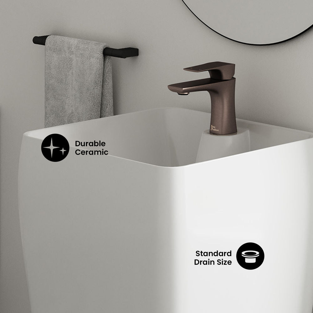 Carre One Piece Pedestal Sink