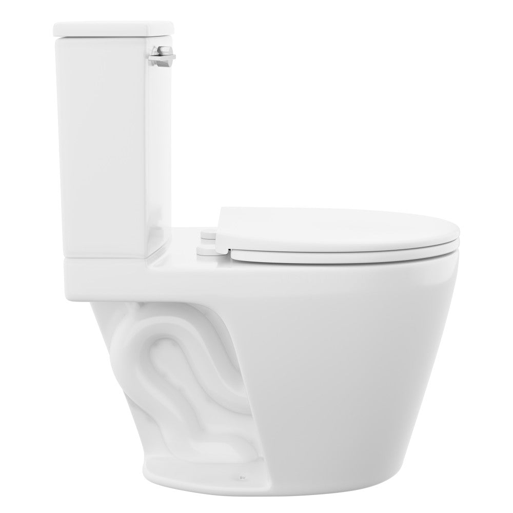 Carlton Belmont Semi-Skirted Two-Piece 12" Rough-in 1.28 GPF Left-Hand Flush Elongated Toilet in Glossy White