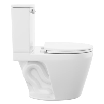 Carlton Belmont Semi-Skirted Two-Piece 12" Rough-in 1.28 GPF Left-Hand Flush Elongated Toilet in Glossy White