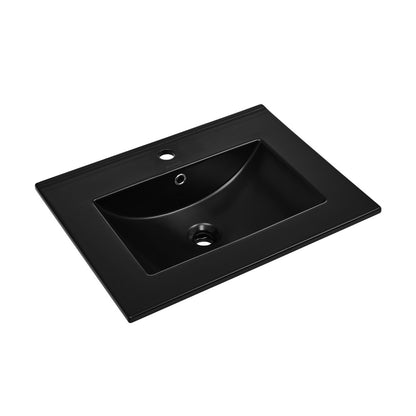 24" Vanity Sink Top in Glossy Black