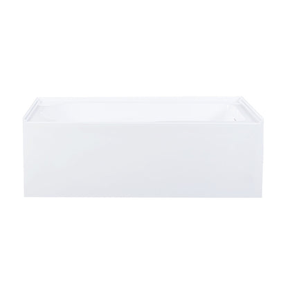 Voltaire 60 x 30 Skirted Right Drain Soaking Apron Bathtub in Glossy White with Integrated Overflow and Armrest, Drain Included