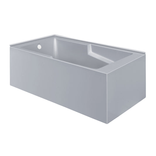 Voltaire 60 x 32 Left Drain Soaking Alcove Corner Apron Bathtub in Glossy Gray