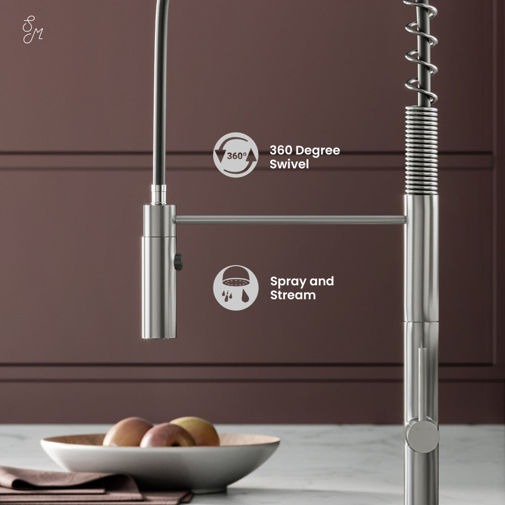 Chalet Single Handle, Pull-Down Kitchen Faucet in Brushed Nickel