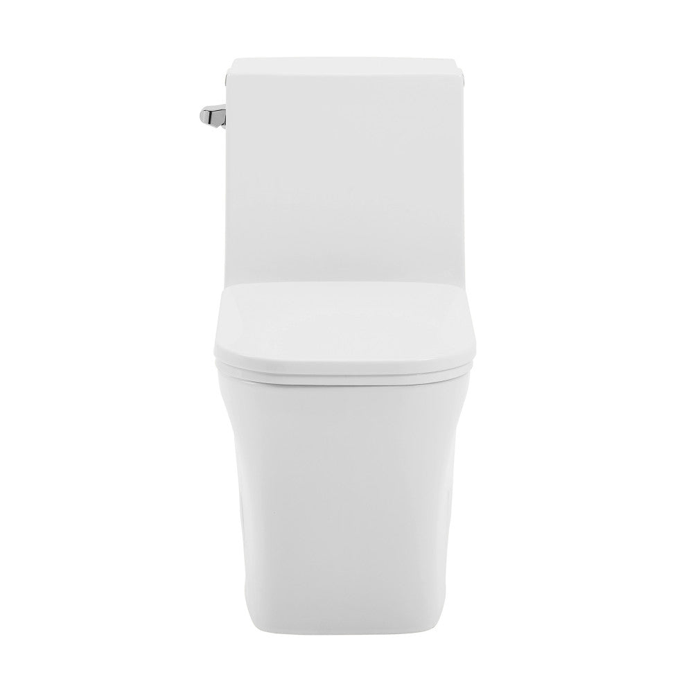 Concorde One-Piece 14" Rough-in 1.28 GPF Left-Hand Flush Square Toilet in Glossy White