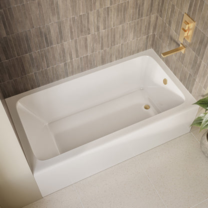 Voltaire 60 x 32 x 18 Skirted Right Drain Soaking Apron Bathtub in Glossy White