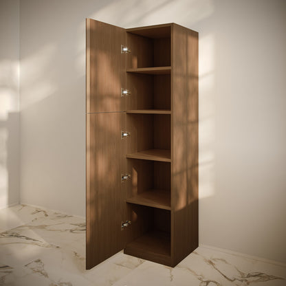 St. Tropez 15 x 15 x 60 Freestanding Linen Cabinet in Brown Oak