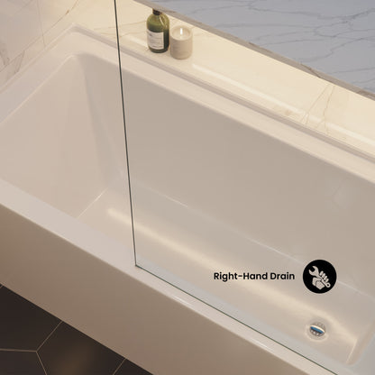 Voltaire 60" x 30" Right-Hand Drain Alcove Bathtub with Apron (13 - Pack)