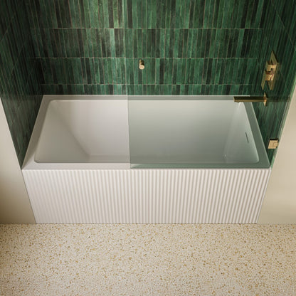 Lafayette 60 x 32 Skirted Right Drain Soaking Apron Bathtub in Glossy White with Integrated Overflow and Drain