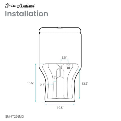 Carre One-Piece Square Toilet Dual-Flush in Matte Gray1.1/1.6 gpf