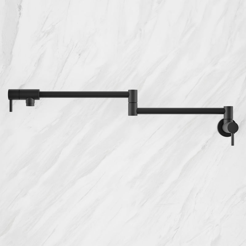 Ivy Retractable Wall-Mounted Pot Filler in Matte Black