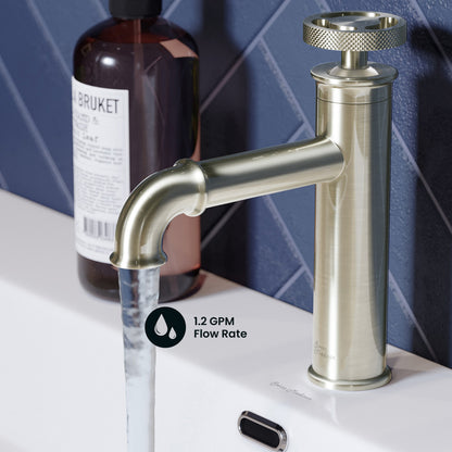 Avallon Single Hole, Single-Handle Wheel, Bathroom Faucet in Brushed Nickel