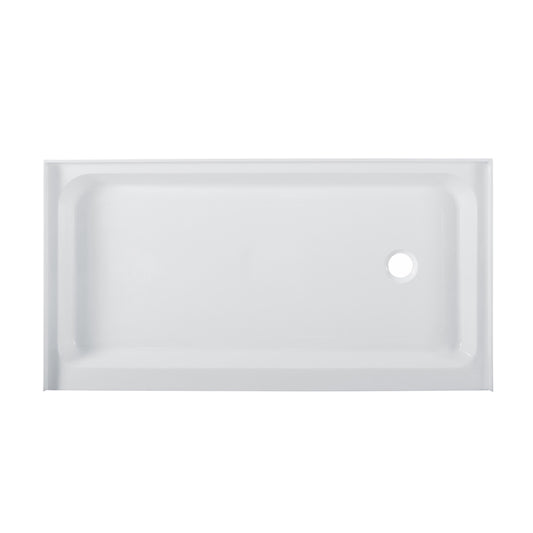 Voltaire 60" x 32" Acrylic White, Single-Threshold, Right-Hand Drain, Shower Base