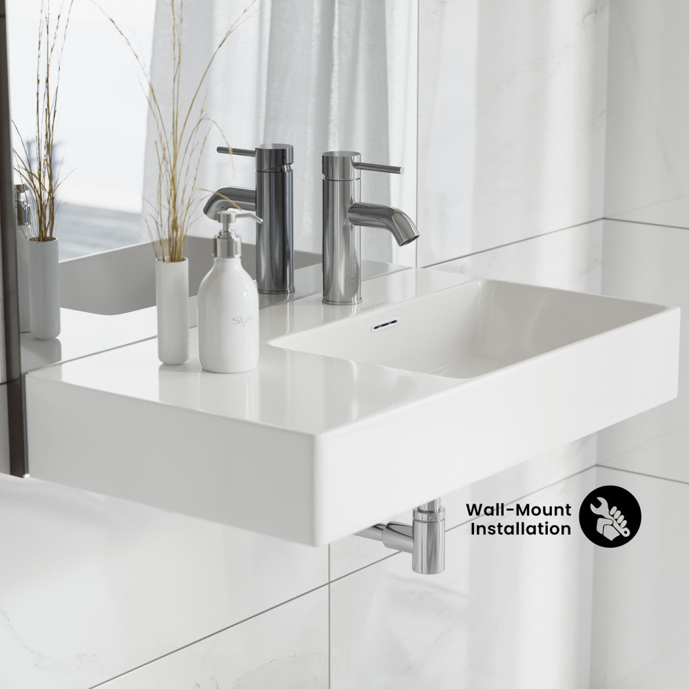 St. Tropez 30" Rectangle Wall-Mounted Sink with Right Side Faucet Mount