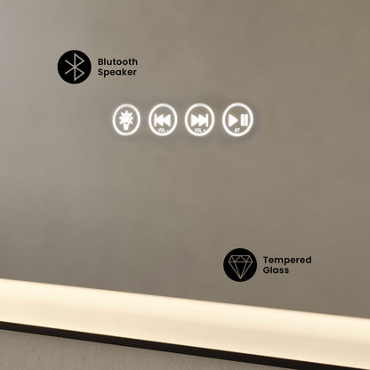 Carre 24" x 36" Rectangular LED Anti-Fog Smart Mirror with Bluetooth
