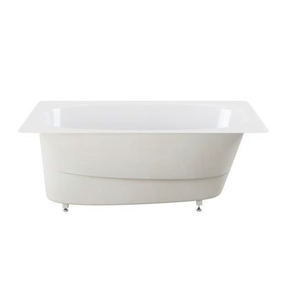 Claire 60 x 42 Oval Drop-in Reversible Drain Soaking Bathtub in Glossy White