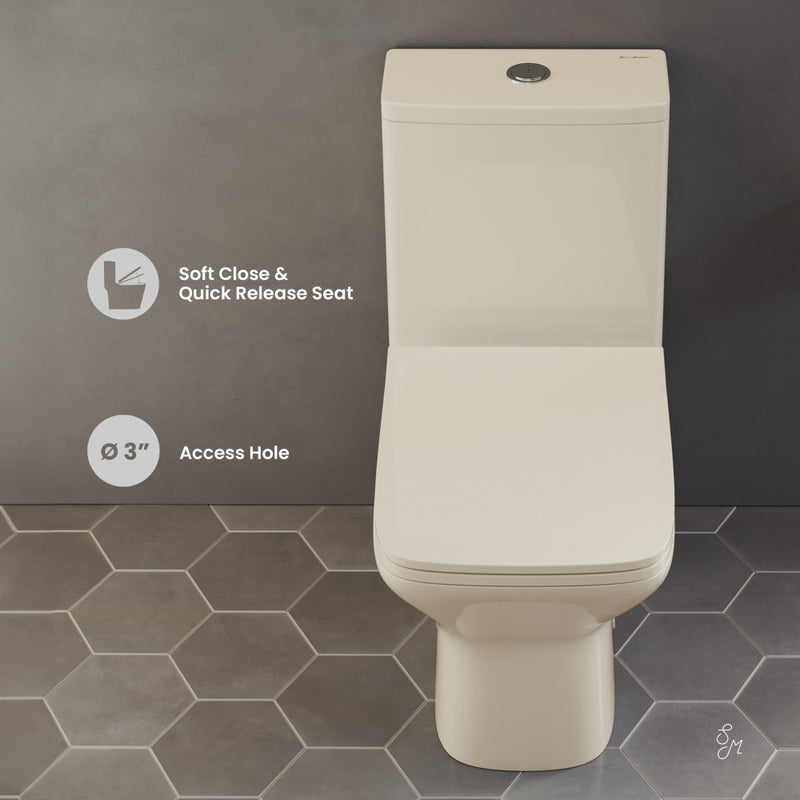 Carre One Piece Square Toilet Dual Flush 1.1/1.6 gpf in Bisque