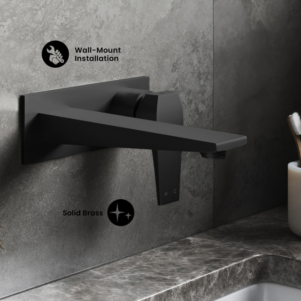 Voltaire Single-Handle, Wall-Mount, Bathroom Faucet in Matte Black