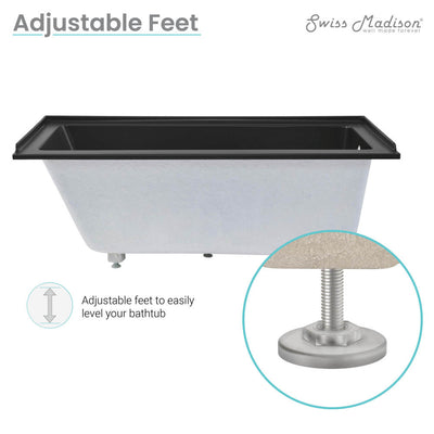 Voltaire 60" x 30" Right-Hand Drain Alcove Bathtub in Matte Black