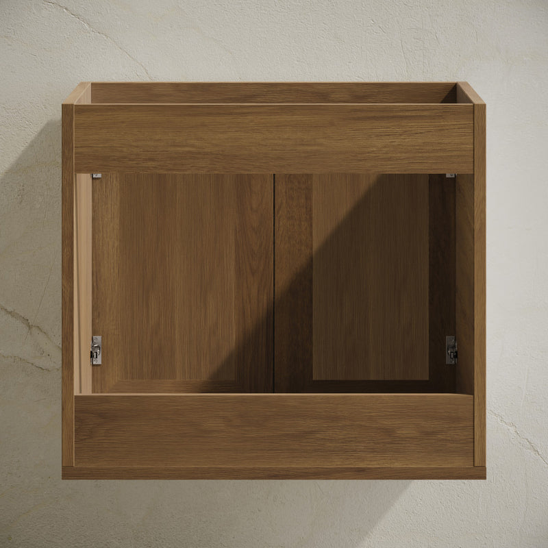 Classe 24" Wall-Mounted Bathroom Vanity in Brown Oak without Sink Top