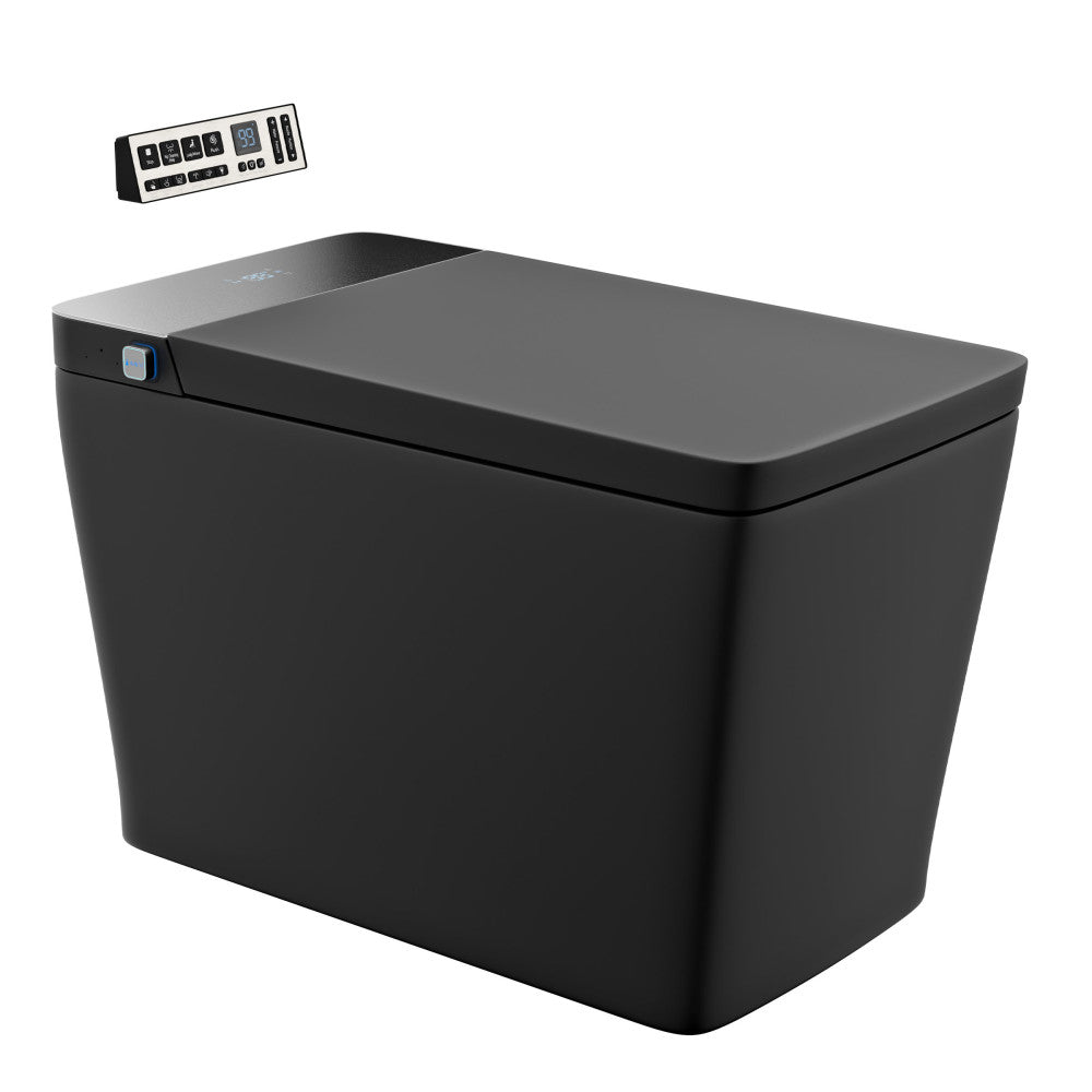 Concorde One Piece Smart Toilet 1.28 GPF in Matte Black with Heated Bidet, Air Drying, Night Light, Foot Sensor