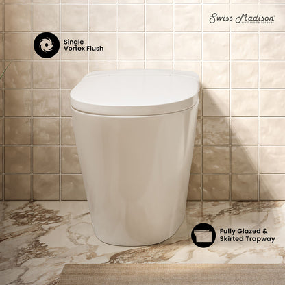 Hugo H Power Flush  Toilet 10" Rough-in 1 GPF Non-Electric ADA Toilet with Integrated Tank in Glossy White